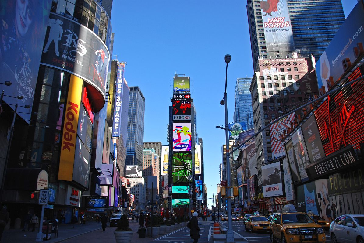 New York City Times Square Day Time 04 View North To 2 Times Square And The Red Stairs